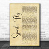 Taylor Swift Sparks Fly Rustic Script Song Lyric Print