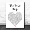 Taylor Swift The Best Day White Heart Song Lyric Print