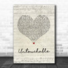 Taylor Swift Untouchable Script Heart Song Lyric Print