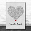 Taylor Swift Wonderland Grey Heart Song Lyric Print