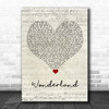 Taylor Swift Wonderland Script Heart Song Lyric Print