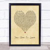 Taylor Swift You Are In Love Vintage Heart Song Lyric Print