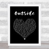 TENDER Outside Black Heart Song Lyric Print