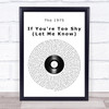 The 1975 If You're Too Shy (Let Me Know) Vinyl Record Song Lyric Print