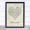 The Amazons Ultraviolet Script Heart Song Lyric Print