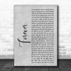 The Amity Affliction Forever Grey Rustic Script Song Lyric Print