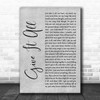 The Amity Affliction Give It All Grey Rustic Script Song Lyric Print