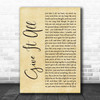 The Amity Affliction Give It All Rustic Script Song Lyric Print