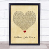 The Band Perry Mother Like Mine Vintage Heart Song Lyric Print