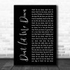 The Beatles Don't Let Me Down Black Script Song Lyric Print