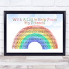 The Beatles With A Little Help From My Friends Watercolour Rainbow & Clouds Song Lyric Print