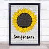The Courteeners Sunflower Grey Script Sunflower Song Lyric Print