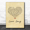 The Cure Love Song Vintage Heart Song Lyric Print