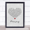 The Cure Plainsong Grey Heart Song Lyric Print