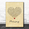 The Cure Plainsong Vintage Heart Song Lyric Print