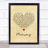 The Cure Plainsong Vintage Heart Song Lyric Print