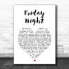 The Darkness Friday Night White Heart Song Lyric Print