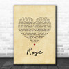 The Feeling Rosé Vintage Heart Song Lyric Print