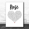 The Feeling Rosé White Heart Song Lyric Print
