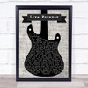 The Highwaymen Live Forever Electric Guitar Music Script Song Lyric Print