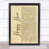 The Housemartins Happy Hour Rustic Script Song Lyric Print