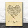 The Hunna Piece By Piece Vintage Heart Song Lyric Print