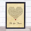 The Jackson 5 I'll Be There Vintage Heart Song Lyric Print