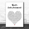 The Jam That's Entertainment White Heart Song Lyric Print