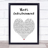 The Jam That's Entertainment White Heart Song Lyric Print