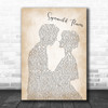 Ed Sheeran Supermarket Flowers Song Lyric Man Lady Bride Groom Wedding Music Wall Art Print