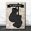The Killers Mr Brightside Music Script Boxing Gloves Song Lyric Print