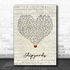 The Lake Poets Shipyards Script Heart Song Lyric Print