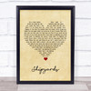 The Lake Poets Shipyards Vintage Heart Song Lyric Print