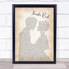 Bruce Springsteen Thunder Road Man Lady Bride Groom Wedding Song Lyric Music Wall Art Print