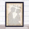 Bee Gees To Love Somebody Man Lady Bride Groom Wedding Song Lyric Music Wall Art Print