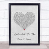 The Mamas And The Papas Dedicated To The One I Love Grey Heart Song Lyric Print