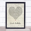 The National Pink Rabbits Script Heart Song Lyric Print