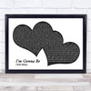 The Proclaimers I'm Gonna Be (500 Miles) Landscape Black & White Two Hearts Song Lyric Print
