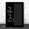 The Rocket Summer Brat Pack Black Script Song Lyric Print