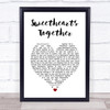 The Rolling Stones Sweethearts Together White Heart Song Lyric Print