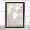 George Michael Praying For Time Man Lady Bride Groom Wedding Song Lyric Music Wall Art Print