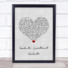 The Spaniels Goodnite Sweetheart Goodnite Grey Heart Song Lyric Print