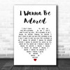 The Stone Roses I Wanna Be Adored White Heart Song Lyric Print