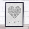 The Stone Roses Love Spreads Grey Heart Song Lyric Print