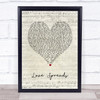 The Stone Roses Love Spreads Script Heart Song Lyric Print