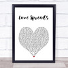The Stone Roses Love Spreads White Heart Song Lyric Print