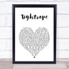 The Stone Roses Tightrope White Heart Song Lyric Print