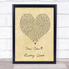 The Supremes You Can't Hurry Love Vintage Heart Song Lyric Print