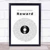 The Teardrop Explodes Reward Vinyl Record Song Lyric Print
