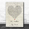 The Temptations Oh, Mother Of Mine Script Heart Song Lyric Print